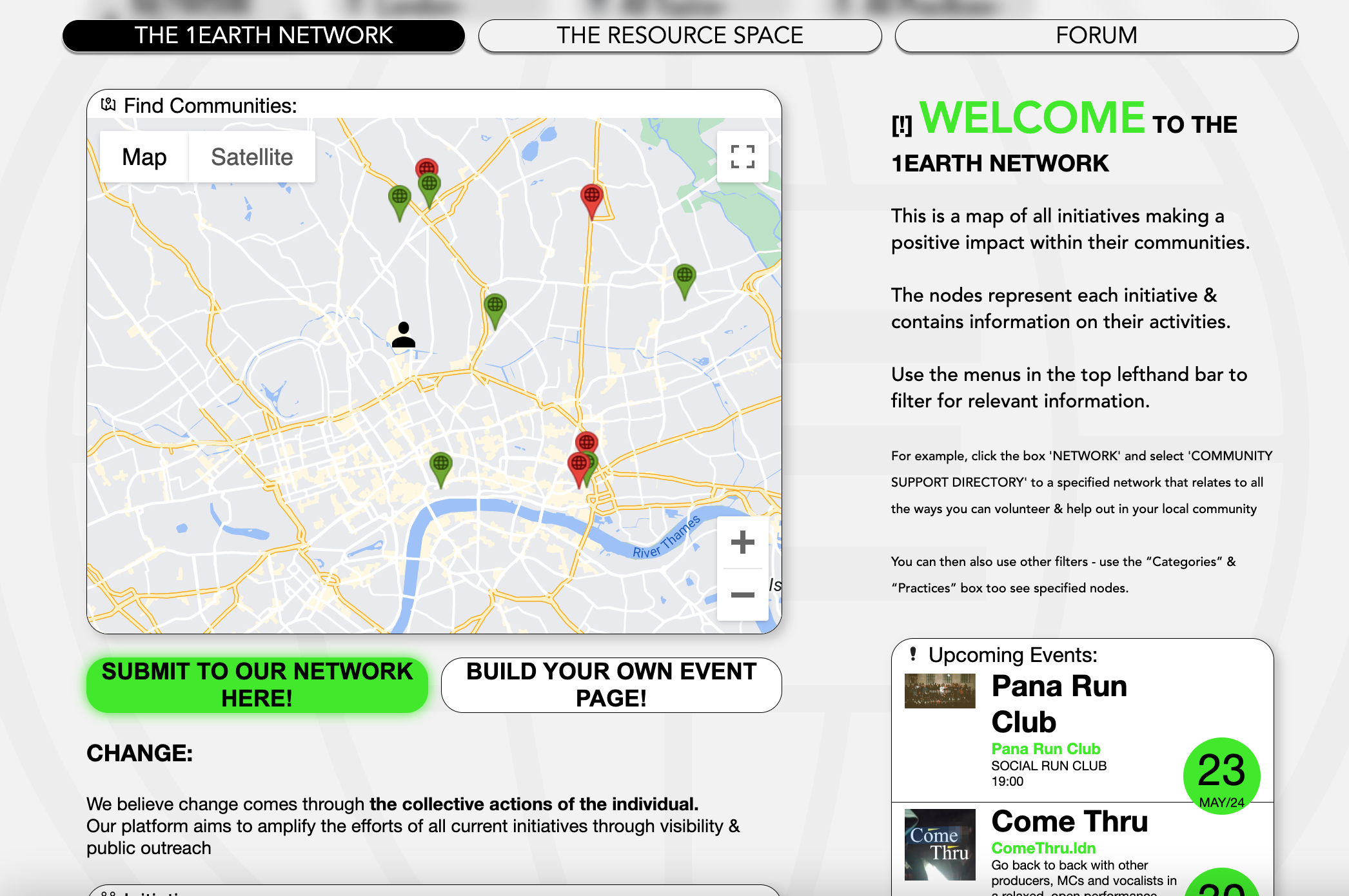 One Earth Landing Page